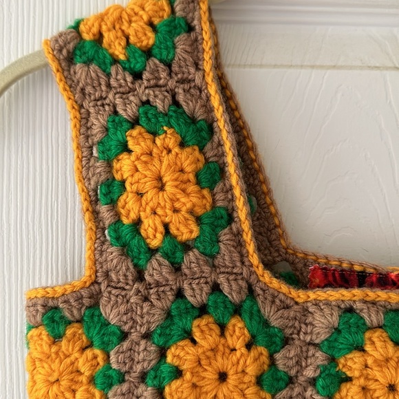 Handmade Vintage Granny Square Afghan Set - Picture 9 of 13